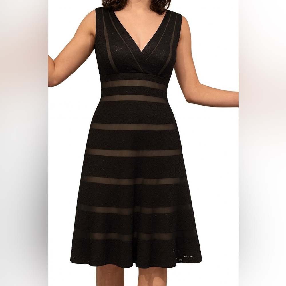 R&M Richards Black Lace Midi Dress